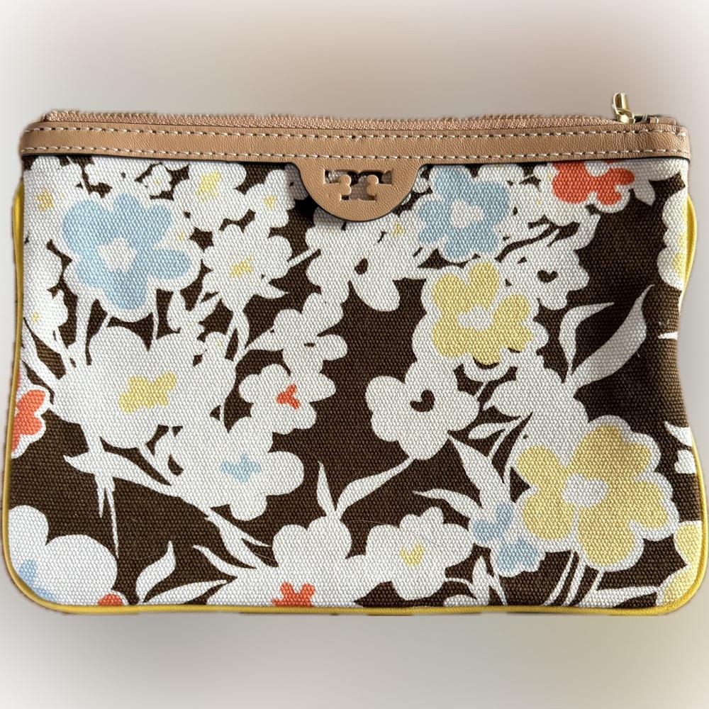 Tory Burch Reverie Brown,Blue,Ylw Floral Clutch
